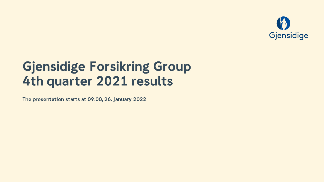 Gjensidige s Results For The 4th Quarter 2021 WN Event